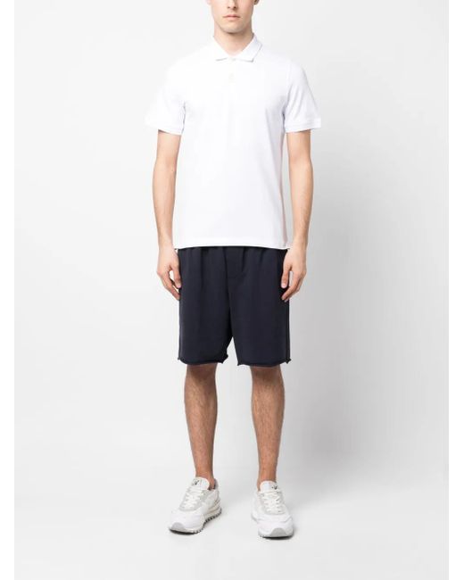 K-Way White Logo-Patch Polo Shirt for men