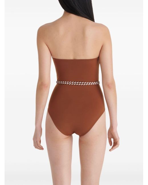 Eres Brown Majorette Strapless Swimsuit