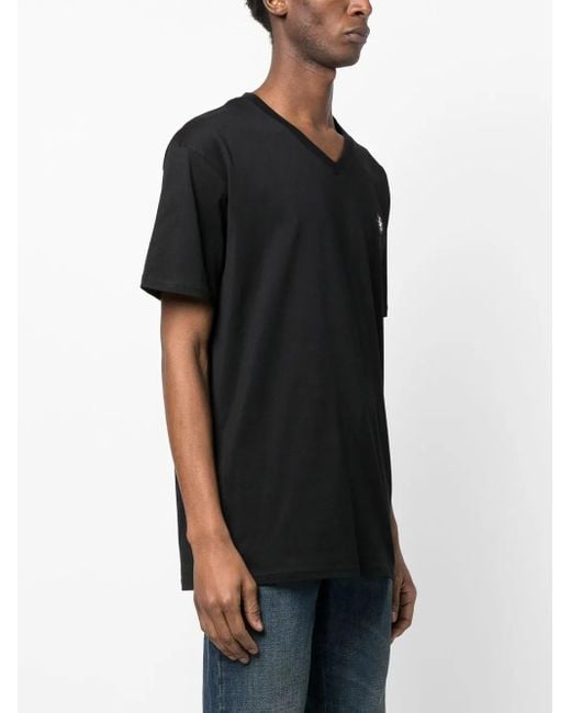 Philipp Plein Black Gothic Logo-Print T-Shirt for men
