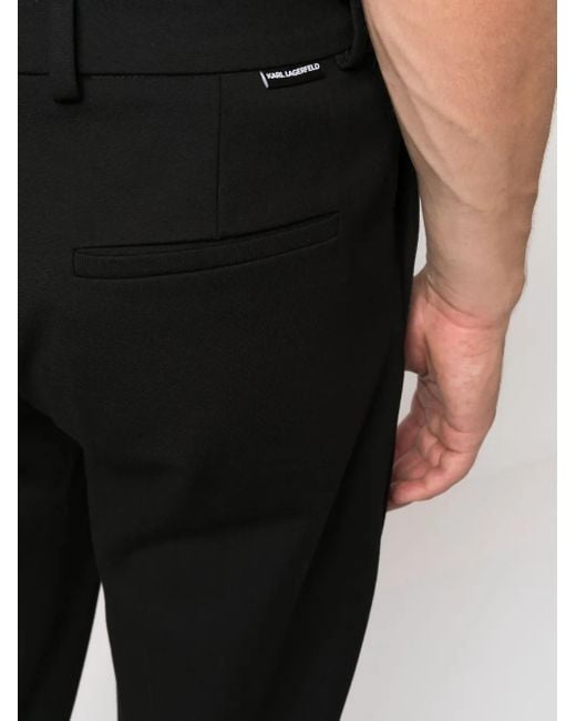 Karl Lagerfeld Black Punto Straight-Leg Trousers for men