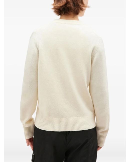 Ganni White Fluffy Puppy Love Wool Sweater
