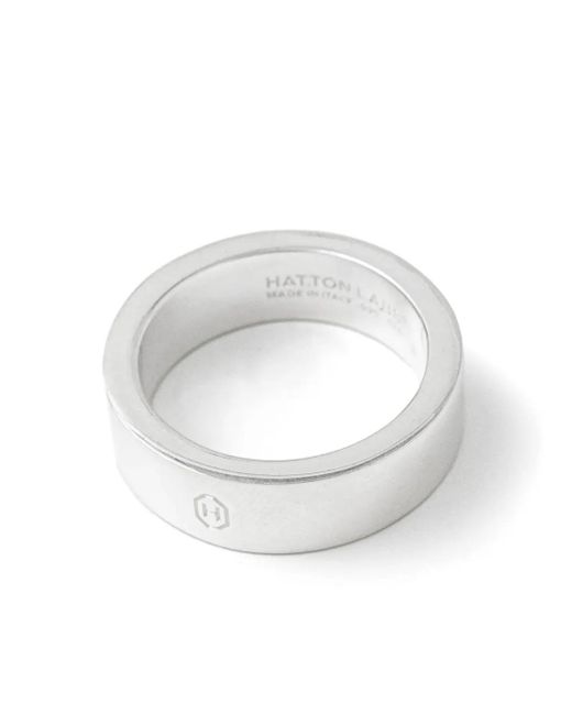Hatton Labs ロゴエングレーブ リング White