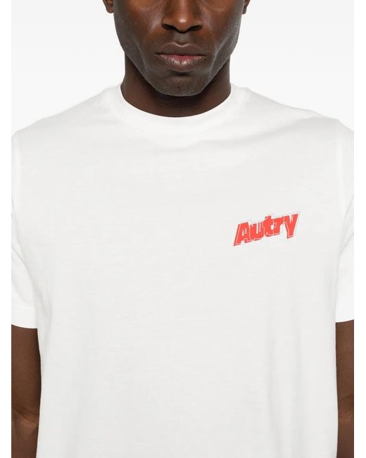 Autry White Logo-Print T-Shirt for men