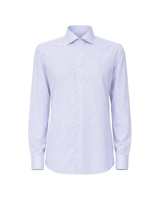 Luigi Borrelli Napoli Blue Chemise Rayée À Manches Longues for men