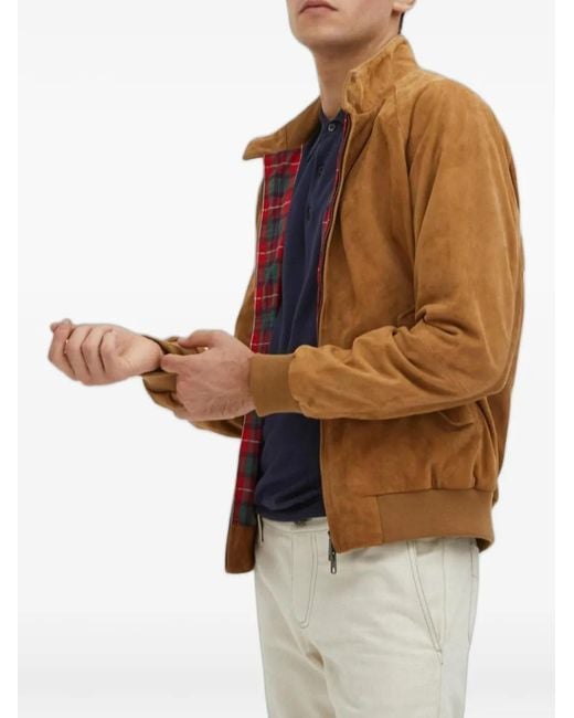 Baracuta Brown G9 Harrington Suede Jacket for men