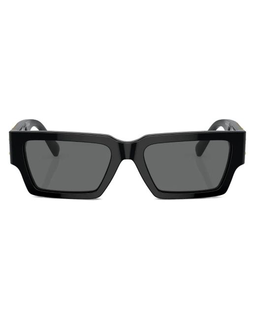 Lunettes De Soleil Rectangulaire À Logo Versace en coloris Black