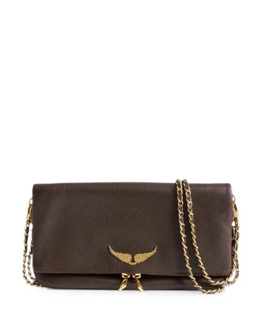 Zadig & Voltaire Brown Rock Leather Clutch Bag