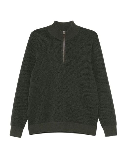 N.Peal Cashmere Green Temple Jacquard Sweater for men