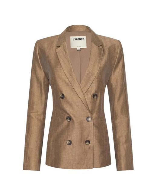 L'Agence Brown Colin Double-Breasted Blazer