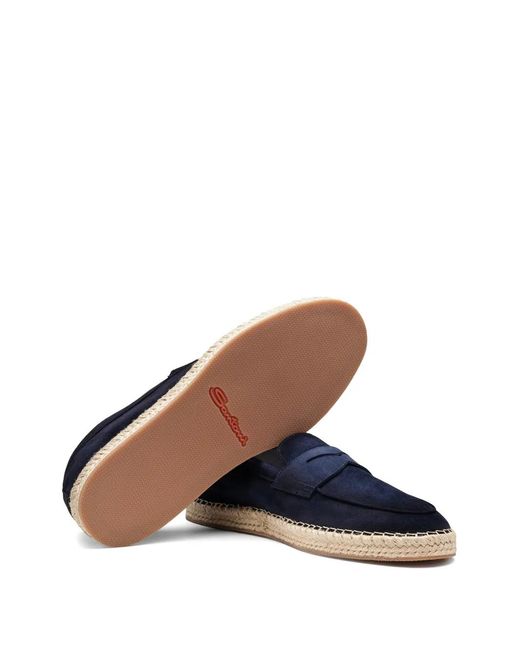 Santoni Blue Suede Espadrilles for men