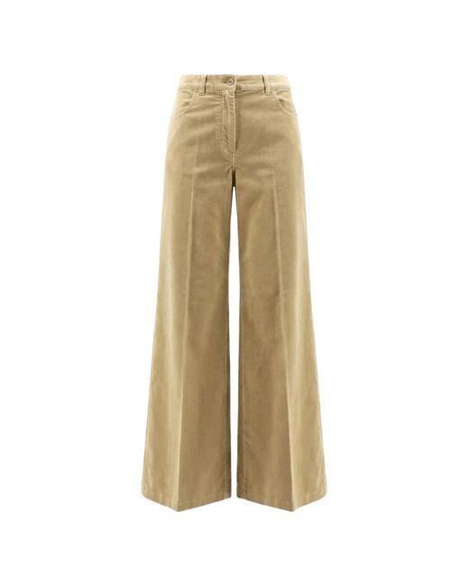 Aspesi Natural Velvet Wide-Leg Trousers