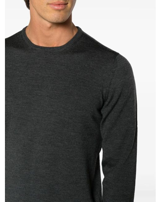 Barba Napoli Gray Fine-Knit Virgin-Wool Jumper for men