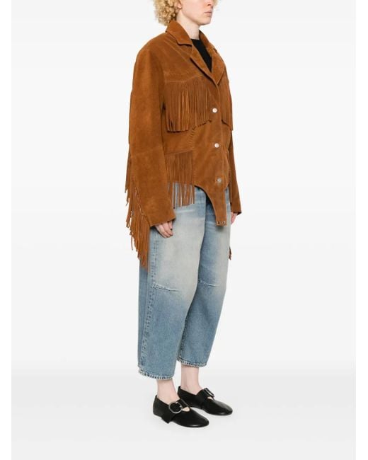 Coperni Brown Suede Fringed Jacket