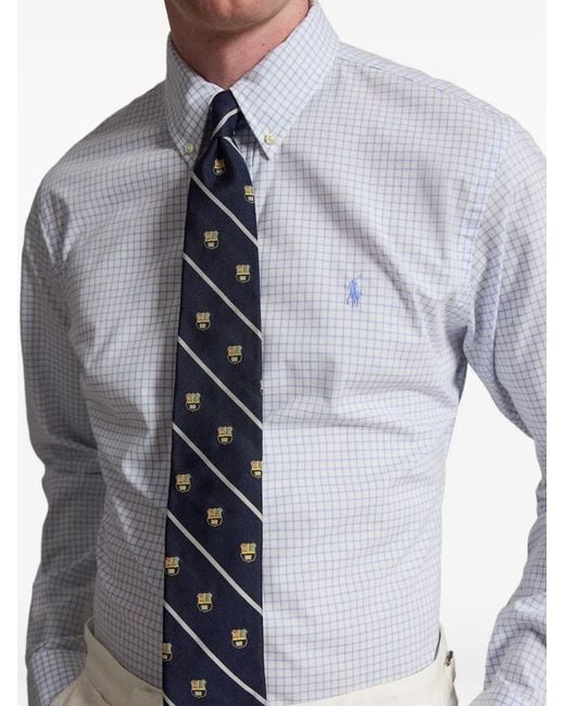 Polo Ralph Lauren Blue Pony-Embroidered Checked Shirt for men