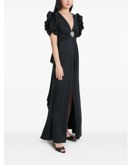 Temperley London ショートスリーブ イブニングドレス Black