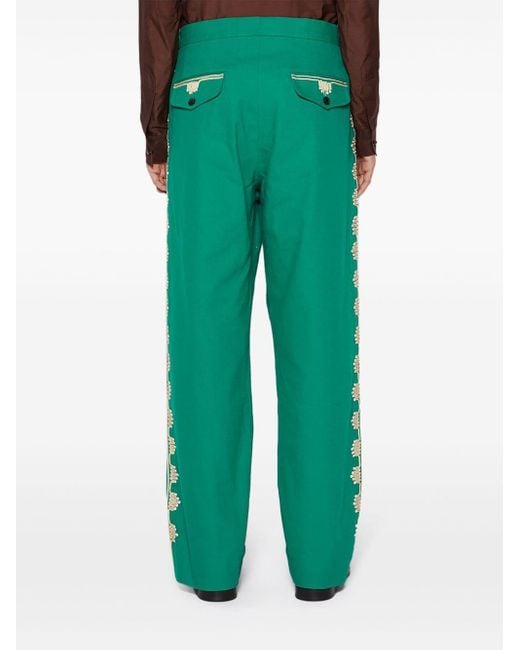 Pantalon à appliqués Bode pour homme en coloris Green