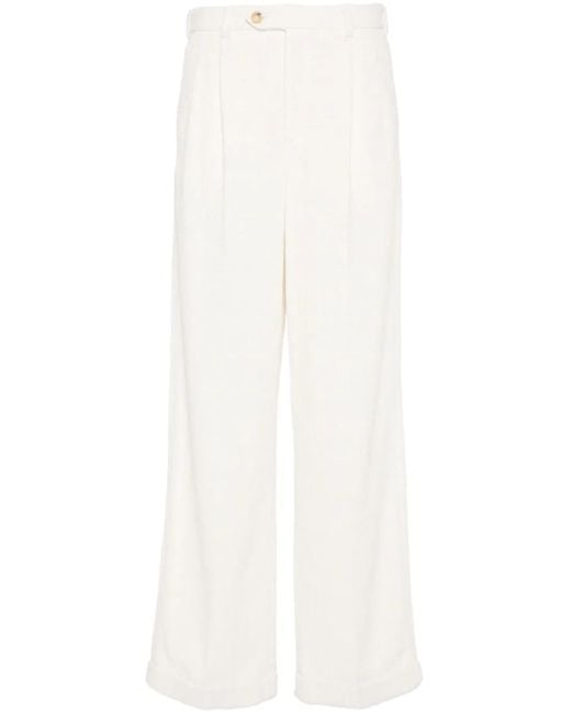 A.P.C. White Melissa Pleated Trousers