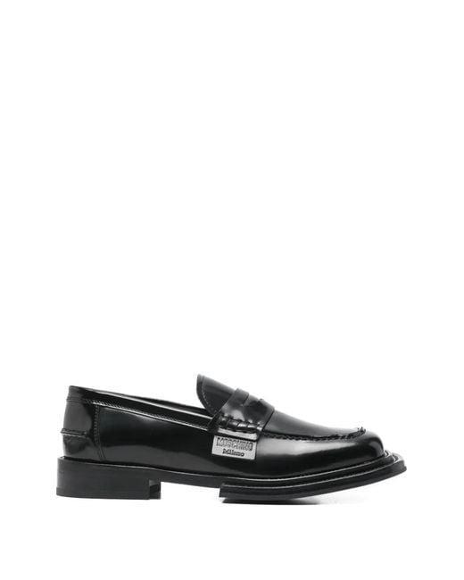 Moschino メンズ ブラック レザー ペニーローファー 【公式通販】