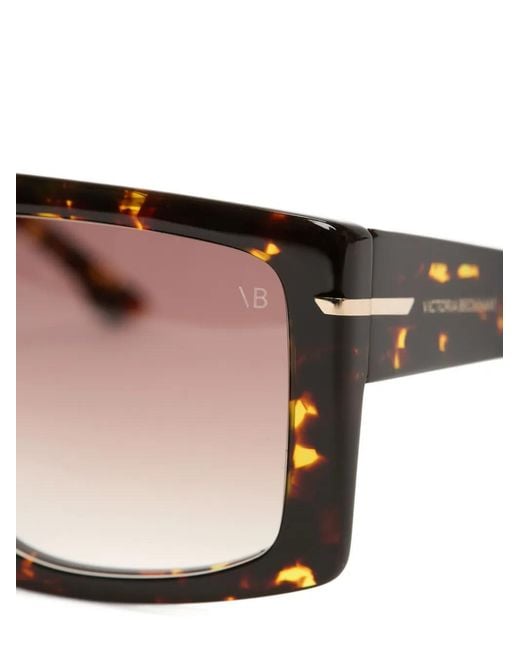 Victoria Beckham Gray Flat-Top Square-Frame Sunglasses