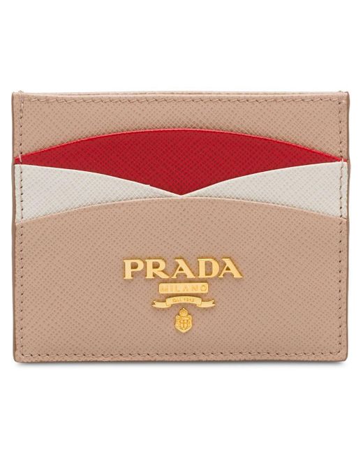 prada logo plaque card holder