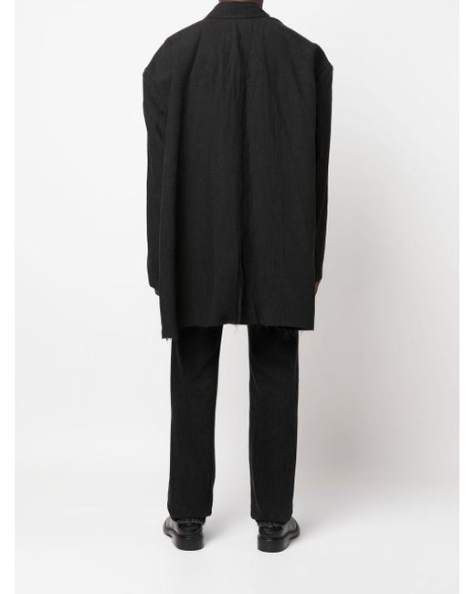 Balenciaga Black Oversized Double-breasted Coat for men