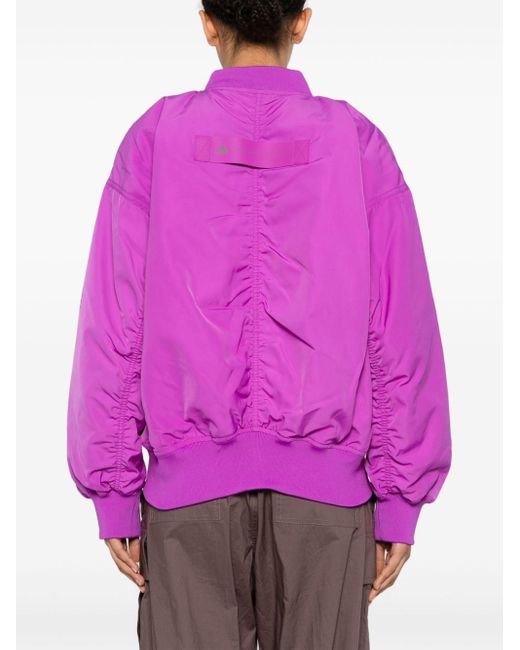 Adidas By Stella McCartney Purple Logo-appliqué Bomber Jacket