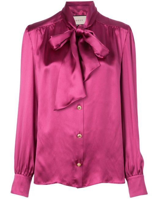 Gucci Pink Pussycat Bow Blouse