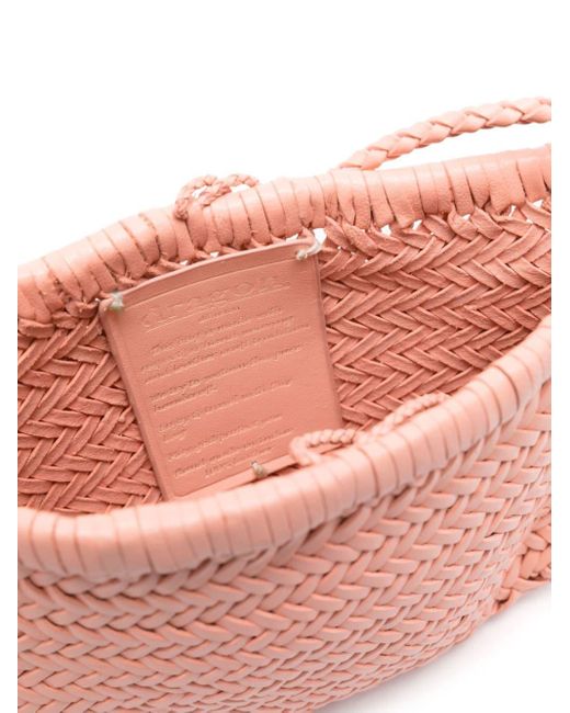Dragon Diffusion Pink Minsu Leather Interwoven Shoulder Bag