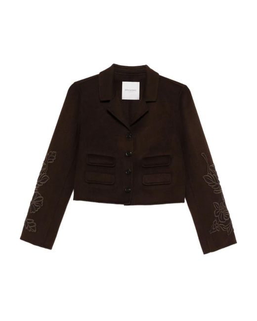 Embroidered pocket jacket ERMANNO FIRENZE de color Black