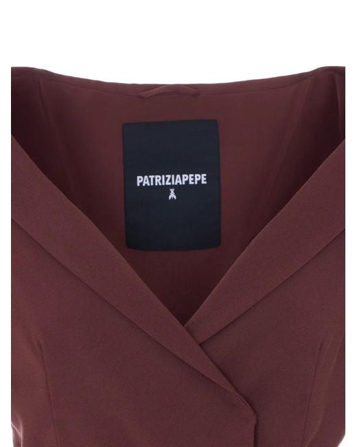 Patrizia Pepe Purple Veste Ceinturée À Col V