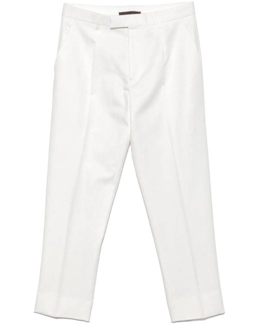 メンズ Zegna テーラードパンツ White