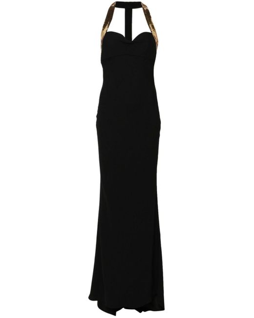 Moschino Black Sequin-embellished Maxi Dress