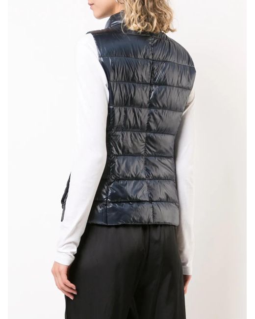 Herno Blue Zip Quilted Gilet