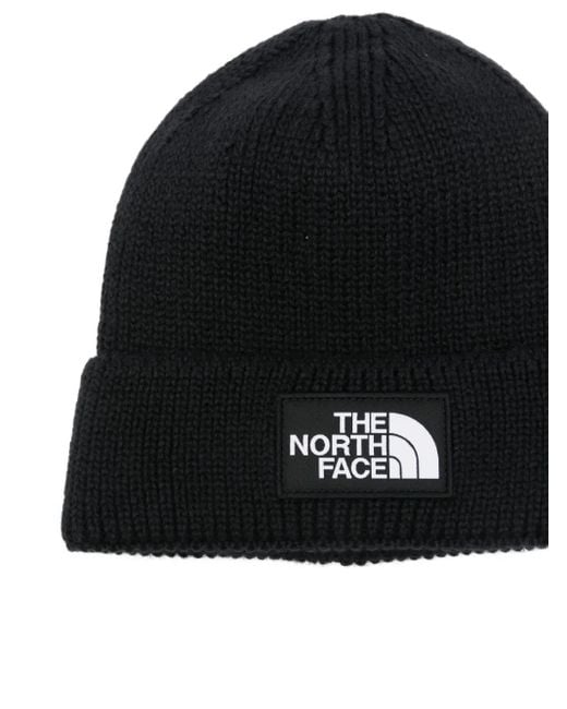 The North Face Black Logo-Patch Beanie