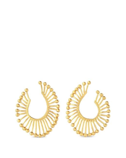 Ottoman Hands Metallic Milena Beaded-Edge Earrings