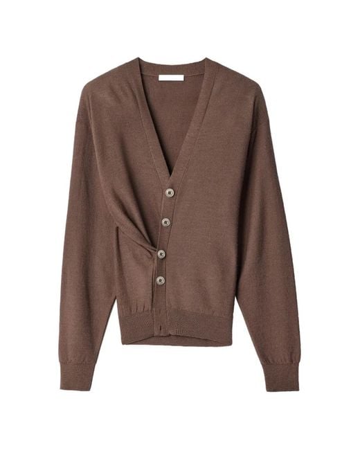 Lemaire Brown Relaxed Twisted Cardigan