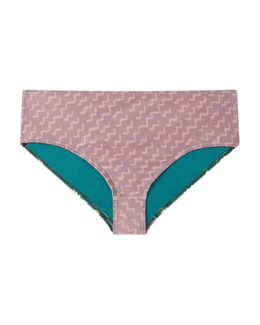 Donde Esteban Natural Wave-Print Reversible Bikini Bottom