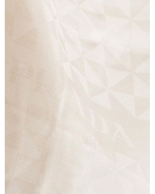 Prada Natural Logo-Jacquard Scarf