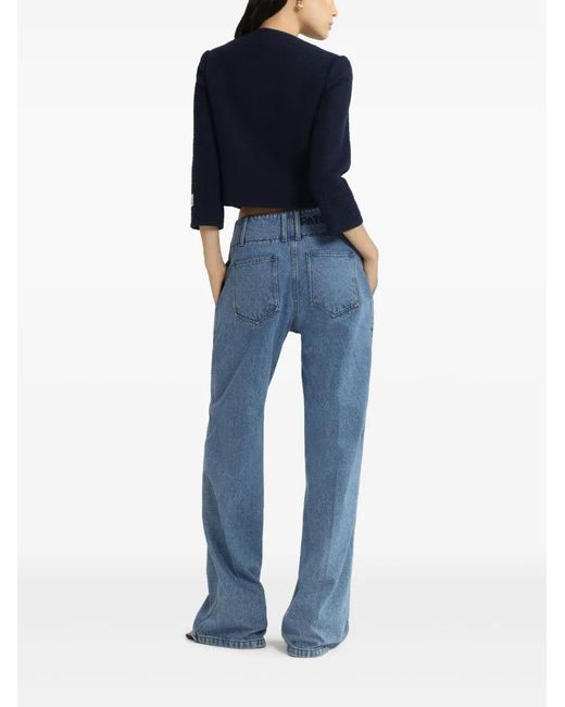 Patou Blue Collarless Blazer