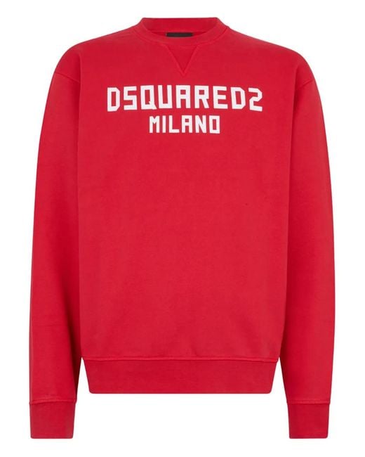 DSquared² Red Crewneck Sweater for men