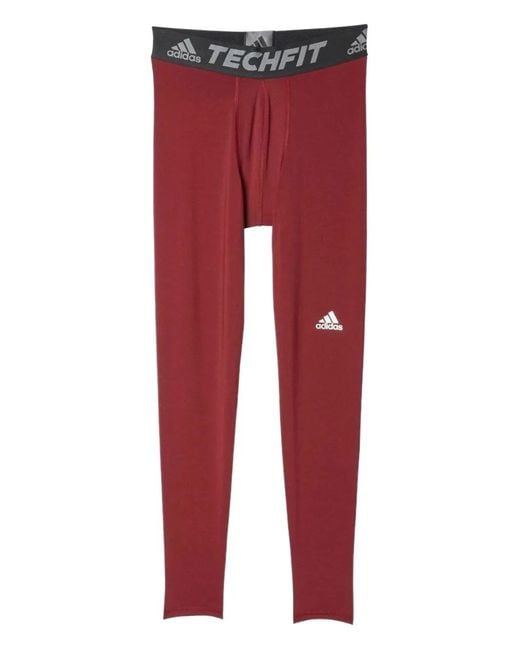Adidas Red Logo-Detail Leggings for men