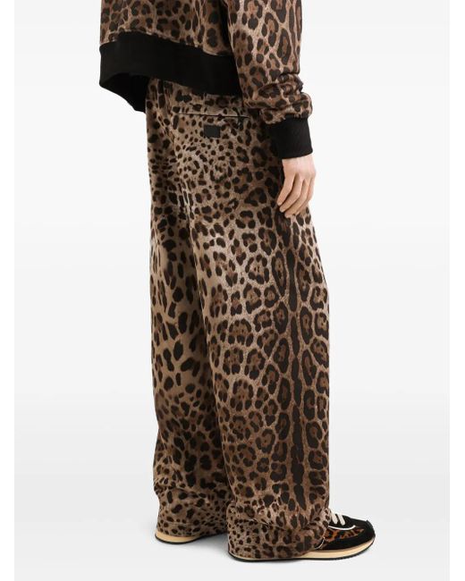Dolce & Gabbana Jogginghose Mit Leoparden-Print in Brown für Herren