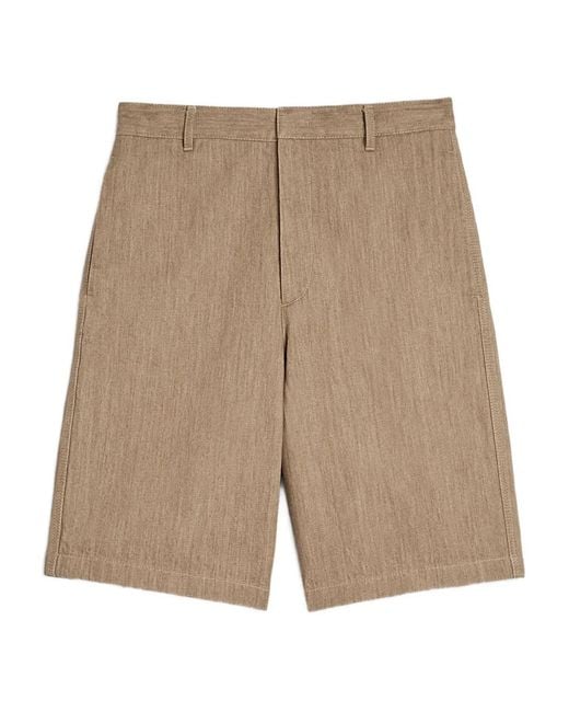Jil Sander Natural Belt-Loops Shorts for men