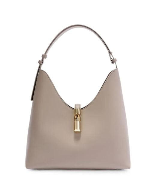 Furla Gray Medium Goccia Shoulder Bag