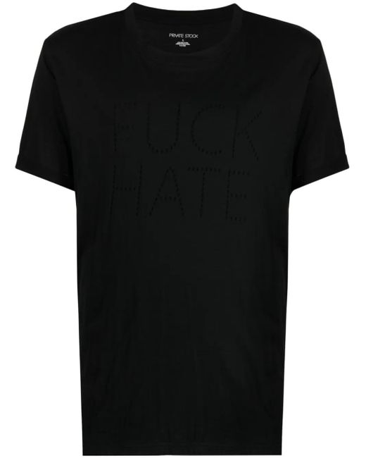 Private Stock Black The Haine Cotton T-Shirt for men