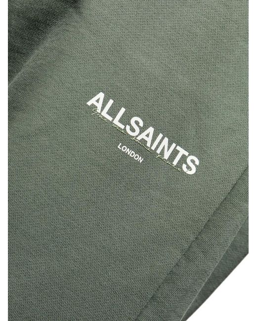 AllSaints Green Halcyon Logo-Print Track Pants for men