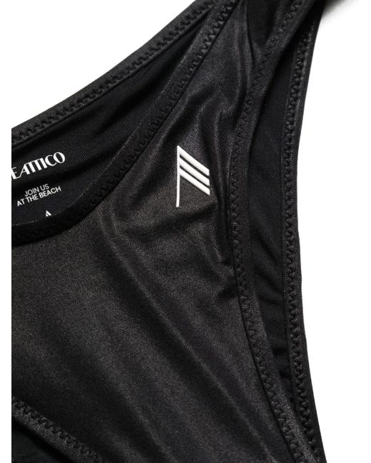 The Attico Black Wet Effect Lycra Bikini Set