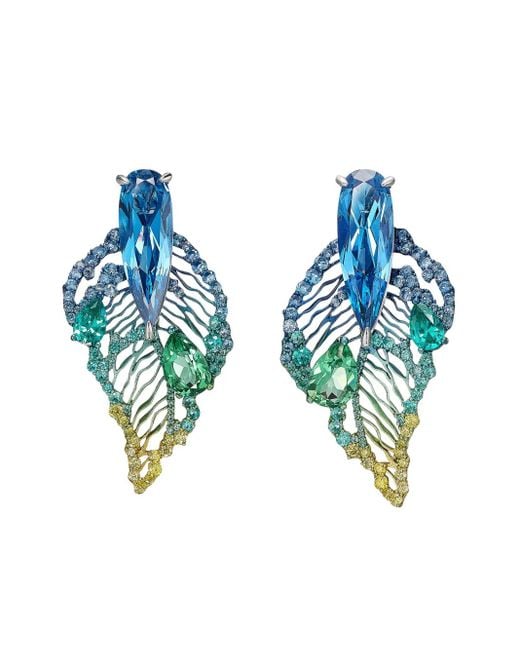 Anabela Chan Blue 18Kt Aurora Titan Sapphire Earrings
