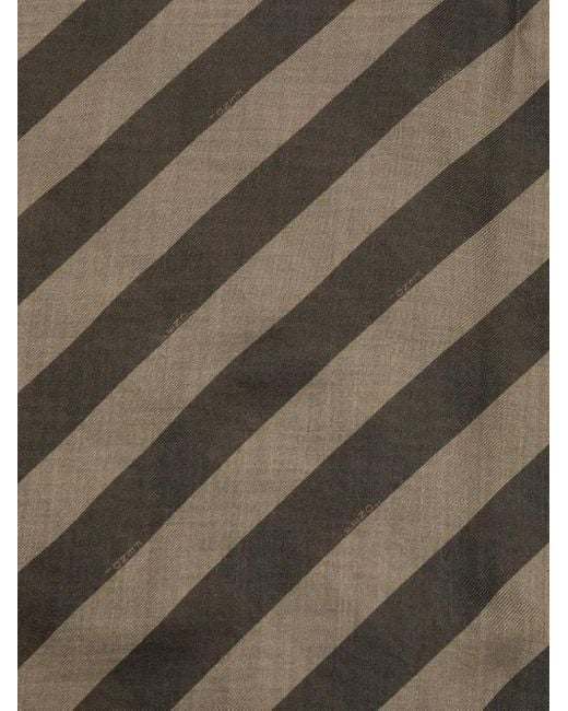 Fendi Gray Striped Scarf for men