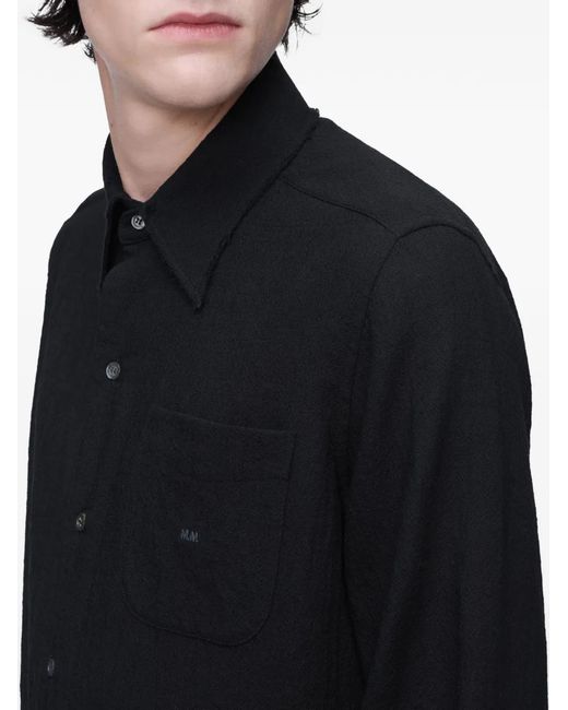 Camicia A Maniche Lunghe Con Taschino di Maison Margiela in Black da Uomo